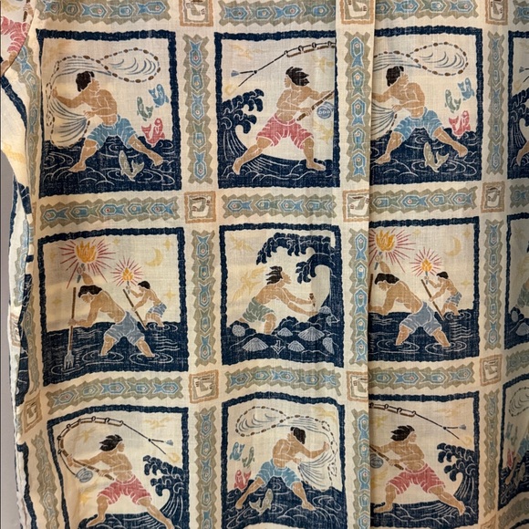 Reyn Spooner Hawaiian Aloha Shirt by Dietrich Varez Fisherman Reverse Print XL - Picture 9 of 12